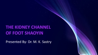 THE KIDNEY CHANNEL OF FOOT SHAOYIN