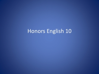 Honors English 10