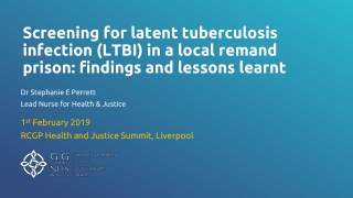 1 st February 2019 RCGP Health and Justice Summit, Liverpool