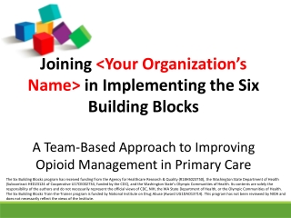 Joining &lt;Your Organization’s Name&gt; in Implementing the Six Building Blocks