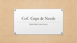 CoC Gaps &amp; Needs