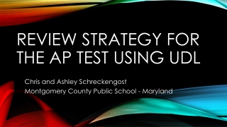 Review Strategy for the AP Test using UDL