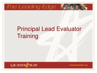 Principal Lead Evaluator Training