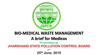 BIO-MEDICAL WASTE MANAGEMENT A brief for Medicos Presentation by