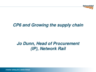 CP6 and Growing the supply chain