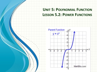 Unit 5: Polynomial Function Lesson 5.2: Power Functions