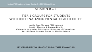 National PBIS Leadership Forum October 3-4, 2019 Chicago, Illinois