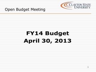 Open Budget Meeting