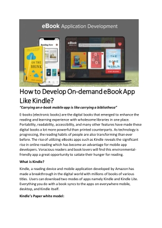 eBook App Development Like Kindle