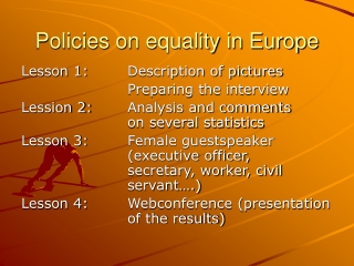 Policies on equality in Europe