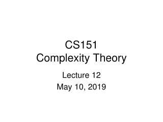 CS151 Complexity Theory