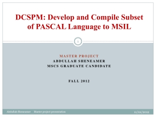 DCSPM : Develop and Compile Subset of PASCAL Language to MSIL