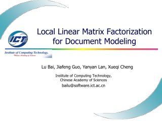 Local Linear Matrix Factorization for Document Modeling
