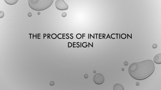 The process of interaction design