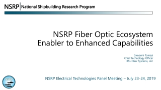 NSRP Electrical Technologies Panel Meeting – July 23-24, 2019