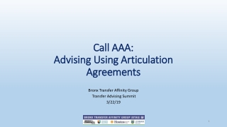 Call AAA: Advising Using Articulation Agreements