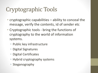 Cryptographic Tools