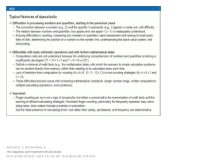Haberstroh, S; Schulte-Körne, G The Diagnosis and Treatment of Dyscalculia
