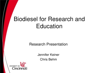 Biodiesel for Research and Education