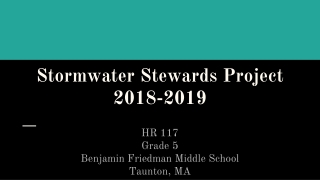 Stormwater Stewards Project 2018-2019