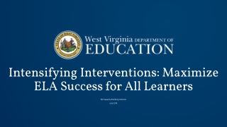 Intensifying Interventions: Maximize ELA Success for All Learners