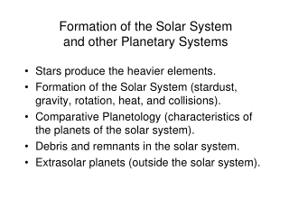 Formation of the Solar System and other Planetary Systems