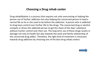 Choosing a Drug rehab center