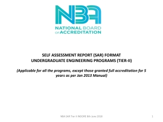 SELF ASSESSMENT REPORT (SAR) FORMAT UNDERGRADUATE ENGINEERING PROGRAMS (TIER-II)