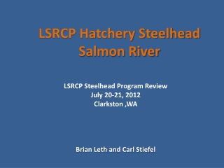 LSRCP Hatchery Steelhead Salmon River