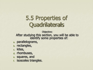 5.5 Properties of Quadrilaterals