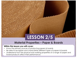 Material Properties – Paper &amp; Boards