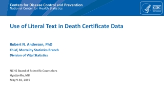 Use of Literal Text in Death Certificate Data