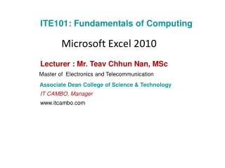 ITE101: Fundamentals of Computing