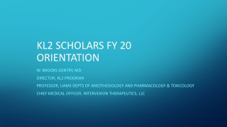 KL2 scholars Fy 20 orientation