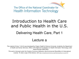 Introduction to Health Care and Public Health in the U.S.