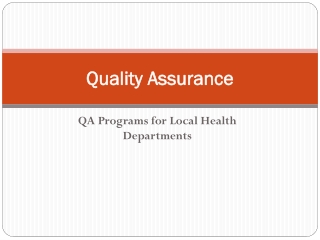 Quality Assurance