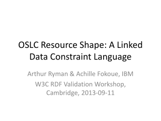 OSLC Resource Shape: A Linked Data Constraint Language