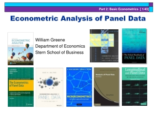 Econometric Analysis of Panel Data