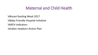 Maternal and Child Health