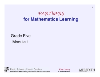 Partners for Mathematics Learning