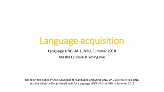 Language acquisition