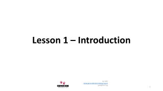 Lesson 1 – Introduction
