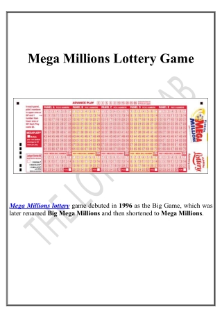 Mega Millions Lottery