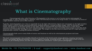 What is Cinematography