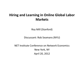 Hiring and Learning in Online Global Labor Markets