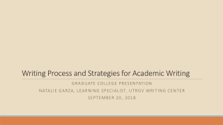 Writing Process and Strategies for Academic Writing