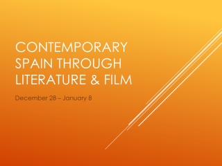 Contemporary S pain through literature &amp; film