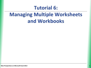 Tutorial 6: Managing Multiple Worksheets and Workbooks