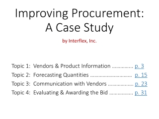 Improving Procurement: A Case Study