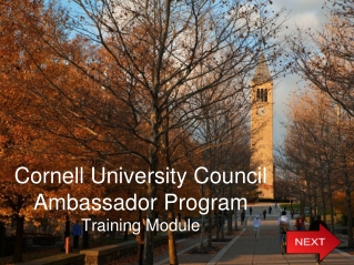 Cornell University Council Ambassador Program Training Module